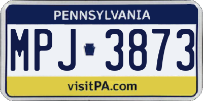 PA license plate MPJ3873