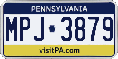 PA license plate MPJ3879