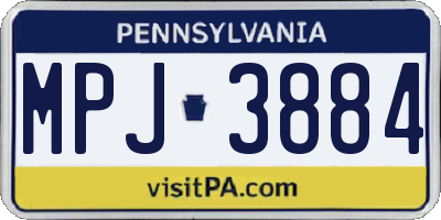 PA license plate MPJ3884
