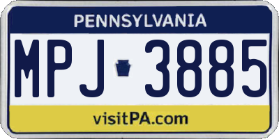 PA license plate MPJ3885