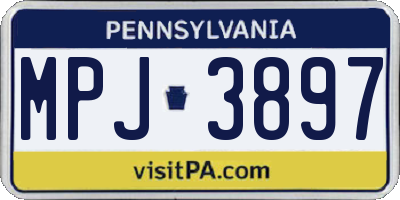 PA license plate MPJ3897