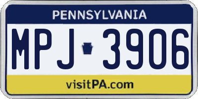 PA license plate MPJ3906