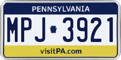 PA license plate MPJ3921