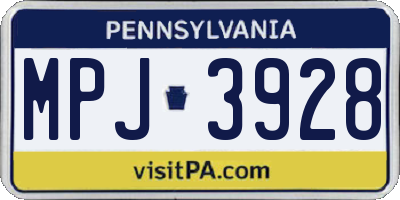 PA license plate MPJ3928