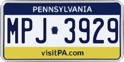PA license plate MPJ3929