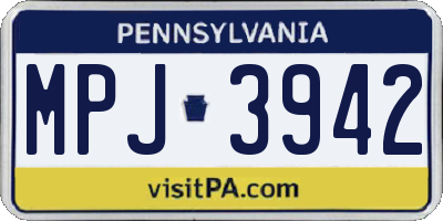 PA license plate MPJ3942