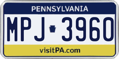 PA license plate MPJ3960