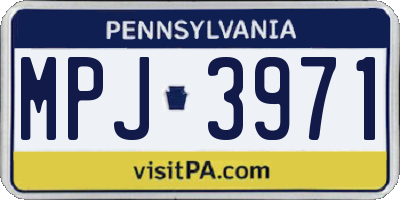 PA license plate MPJ3971