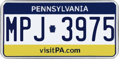 PA license plate MPJ3975