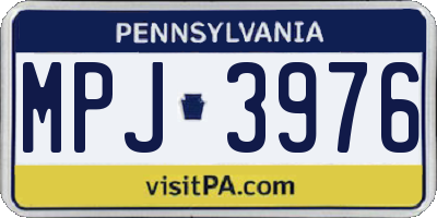 PA license plate MPJ3976