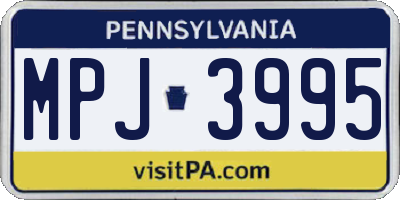 PA license plate MPJ3995