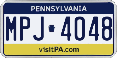 PA license plate MPJ4048