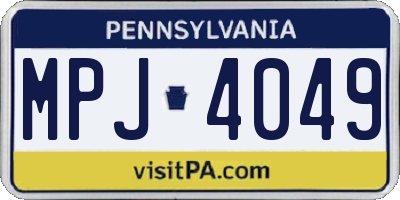 PA license plate MPJ4049