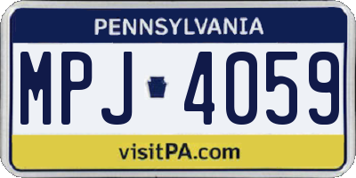 PA license plate MPJ4059