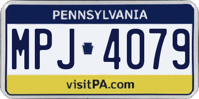 PA license plate MPJ4079