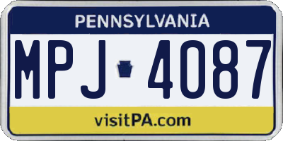 PA license plate MPJ4087