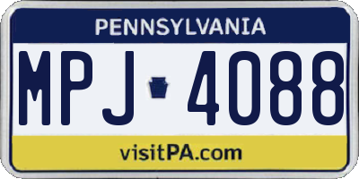PA license plate MPJ4088