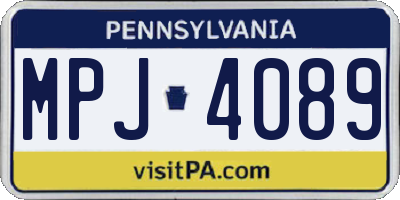 PA license plate MPJ4089