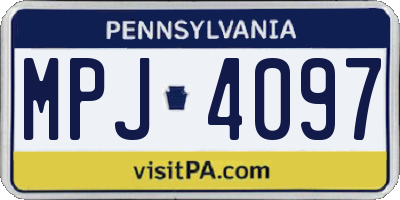 PA license plate MPJ4097