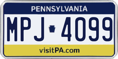 PA license plate MPJ4099