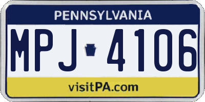 PA license plate MPJ4106