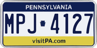PA license plate MPJ4127
