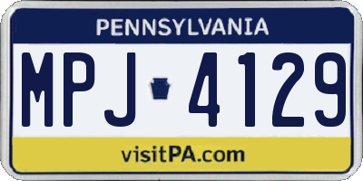 PA license plate MPJ4129