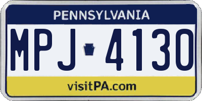 PA license plate MPJ4130