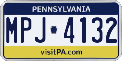 PA license plate MPJ4132