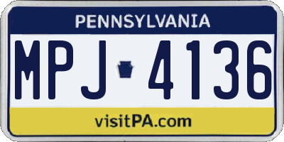 PA license plate MPJ4136
