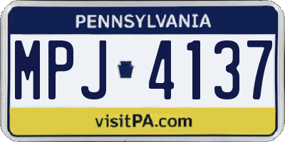 PA license plate MPJ4137