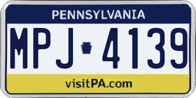 PA license plate MPJ4139