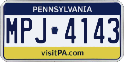 PA license plate MPJ4143