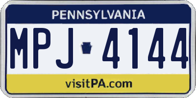 PA license plate MPJ4144