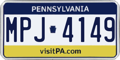 PA license plate MPJ4149