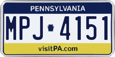 PA license plate MPJ4151