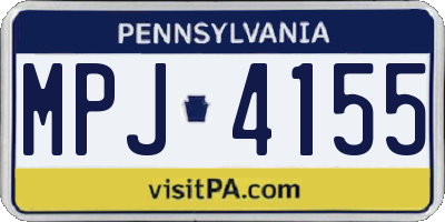PA license plate MPJ4155
