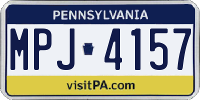 PA license plate MPJ4157