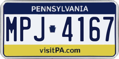 PA license plate MPJ4167