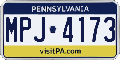 PA license plate MPJ4173