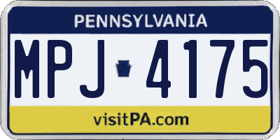 PA license plate MPJ4175