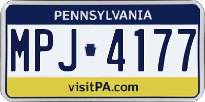 PA license plate MPJ4177