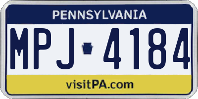 PA license plate MPJ4184