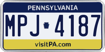 PA license plate MPJ4187