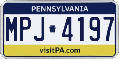 PA license plate MPJ4197