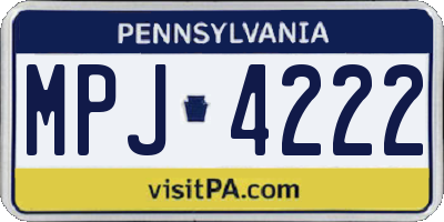 PA license plate MPJ4222