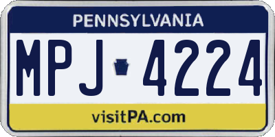 PA license plate MPJ4224
