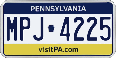 PA license plate MPJ4225