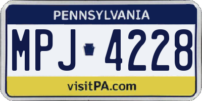 PA license plate MPJ4228