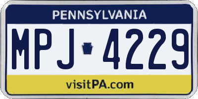PA license plate MPJ4229